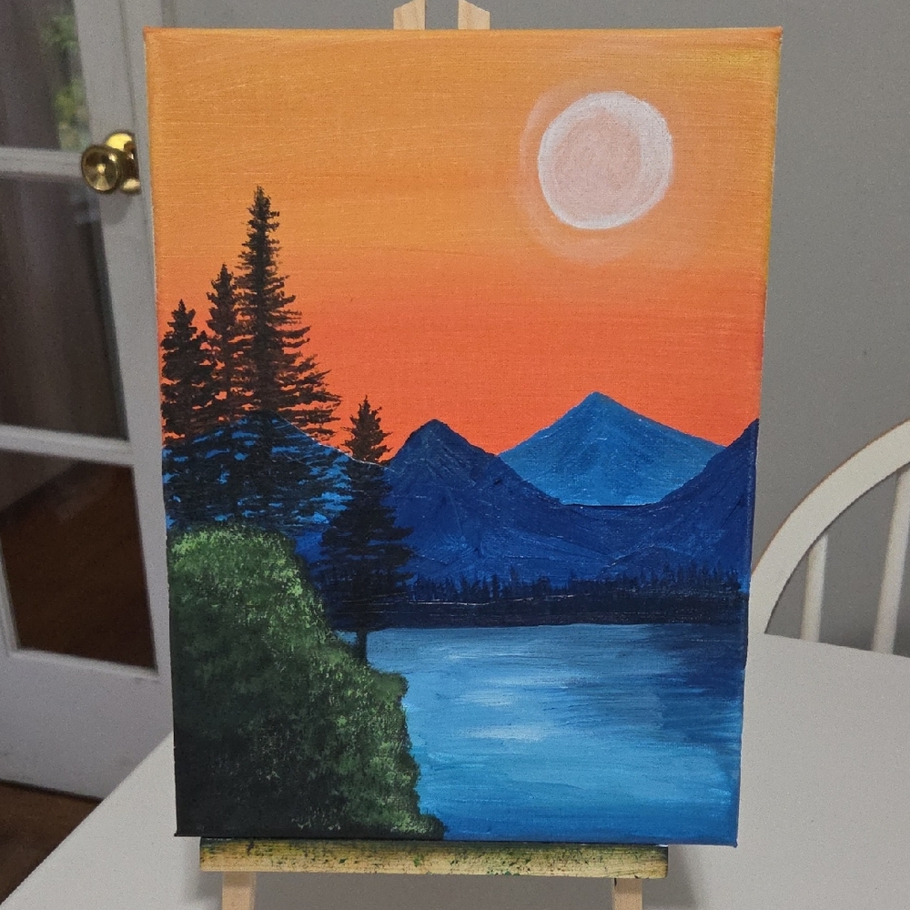 Orange Mtn Sunset🎨 - Original Artwork
